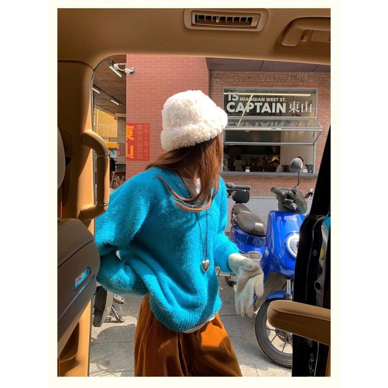 Women's Plush Knit Sweater – Loose Fit Long Sleeve Pullover - Image 8