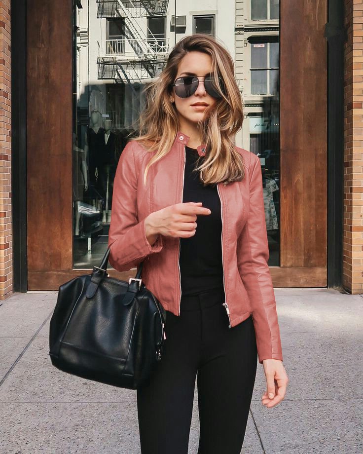 Women's PU Leather Blazer Jacket – Slim Fit Long Sleeve Zip-Up Jacket - Image 11