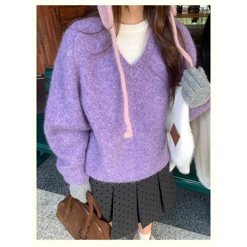 Women's Plush Knit Sweater – Loose Fit Long Sleeve Pullover - Image 7