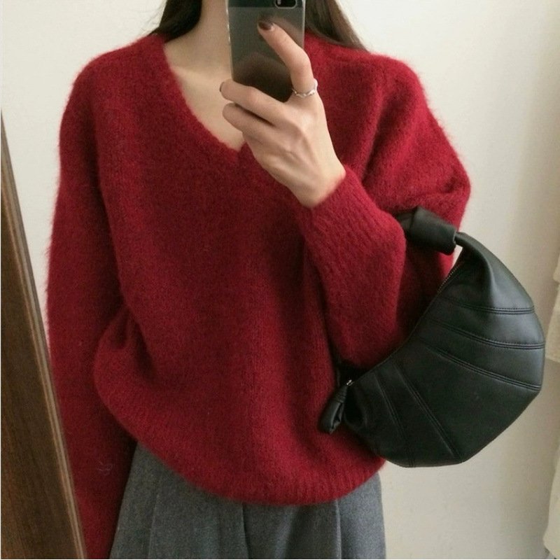 Women's Plush Knit Sweater – Loose Fit Long Sleeve Pullover - Image 6