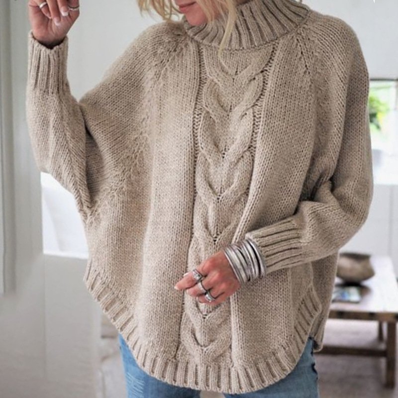 Women's Plus Size Batwing Sweater – Loose Fit Long Sleeve Pullover - Image 2