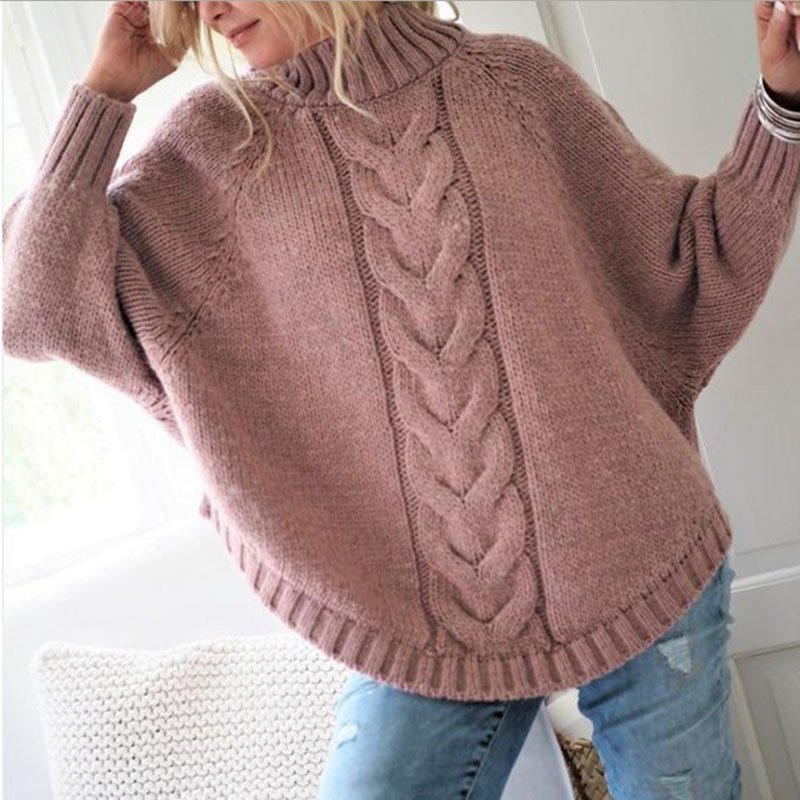 Women's Plus Size Batwing Sweater – Loose Fit Long Sleeve Pullover - Image 3