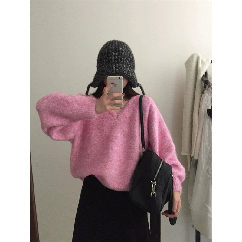 Women's Plush Knit Sweater – Loose Fit Long Sleeve Pullover - Image 5