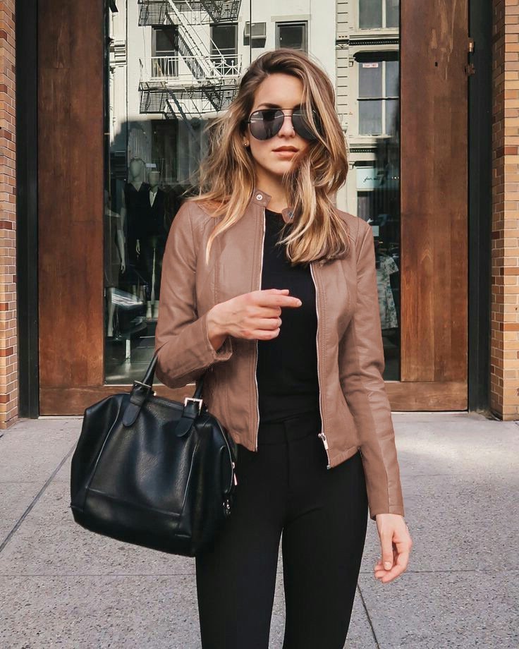 Women's PU Leather Blazer Jacket – Slim Fit Long Sleeve Zip-Up Jacket - Image 10
