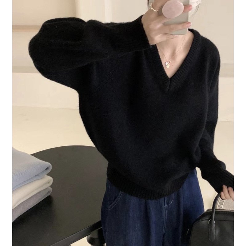 Women's Plush Knit Sweater – Loose Fit Long Sleeve Pullover - Image 4