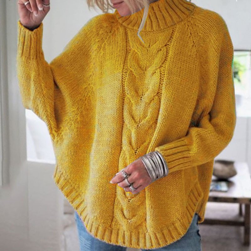 Women's Plus Size Batwing Sweater – Loose Fit Long Sleeve Pullover - Image 4