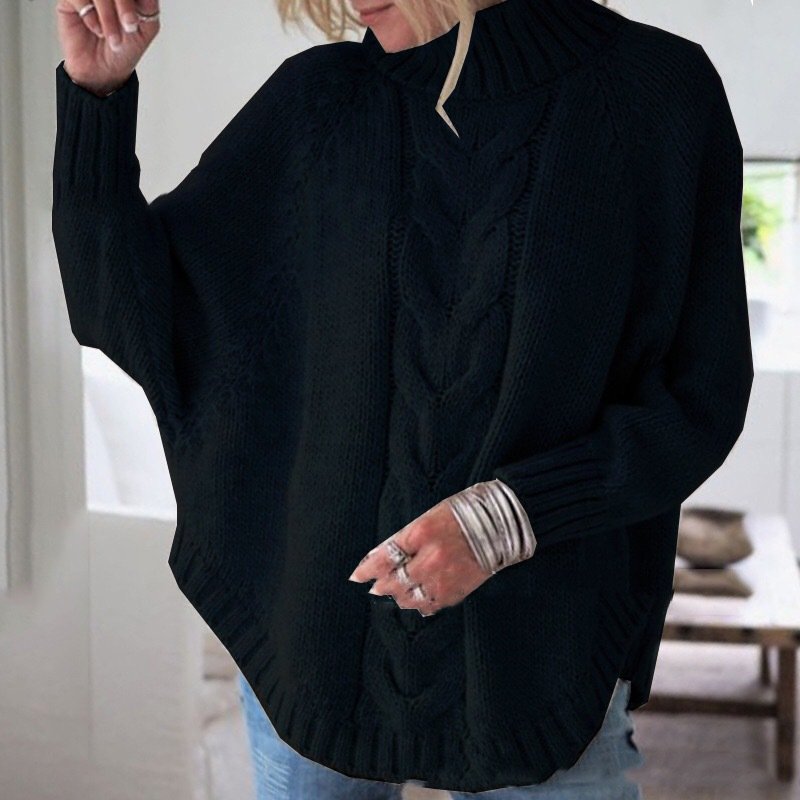 Women's Plus Size Batwing Sweater – Loose Fit Long Sleeve Pullover - Image 6