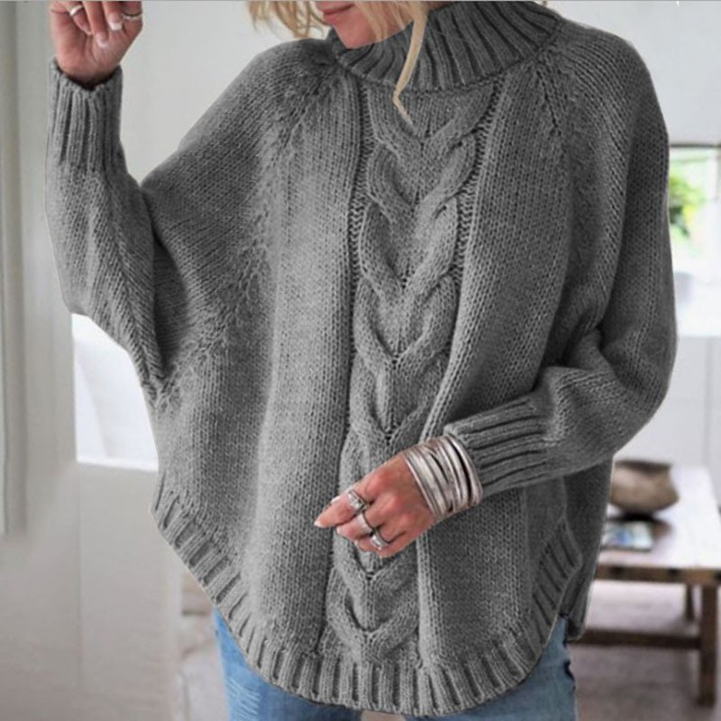 Women's Plus Size Batwing Sweater – Loose Fit Long Sleeve Pullover - Image 5